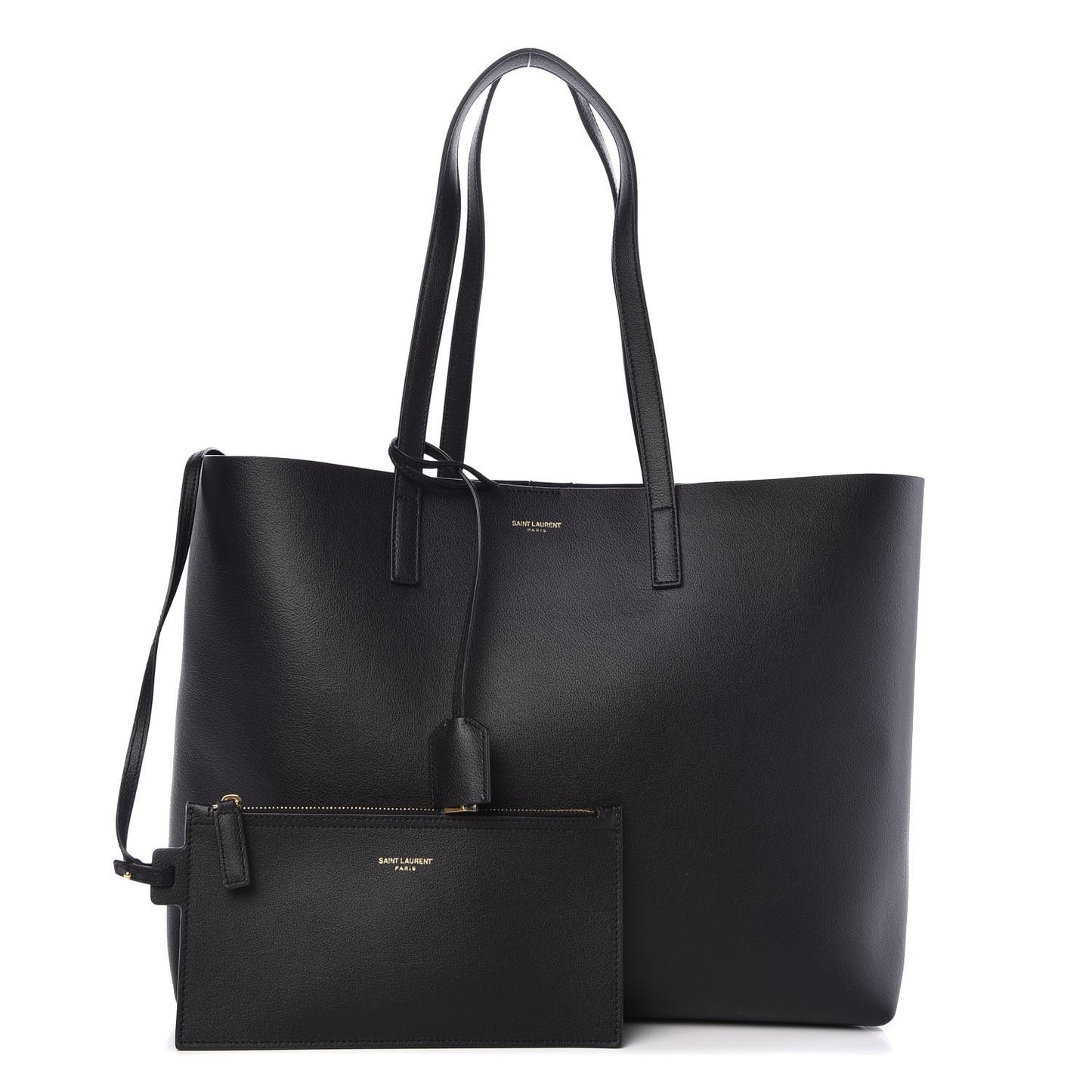 Calfskin Large Shopping Tote Black