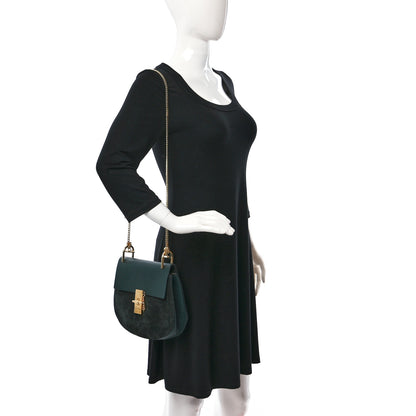 Chloe Suede Smooth Calfskin Drew Shoulder Bag Black 2 of 9