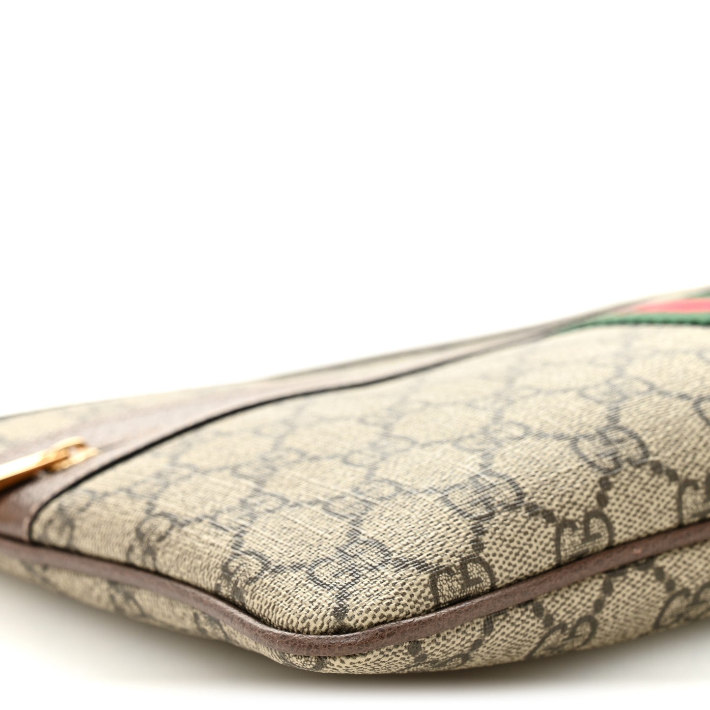 GG Supreme Monogram Large Ophidia Pouch Clutch Brown