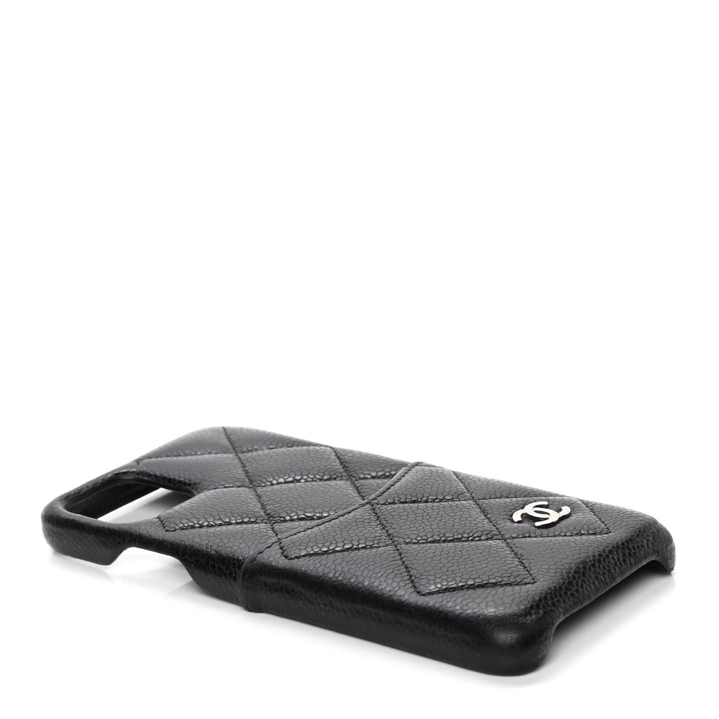 Caviar Quilted iPhone 11 Tech Case Black Burgundy