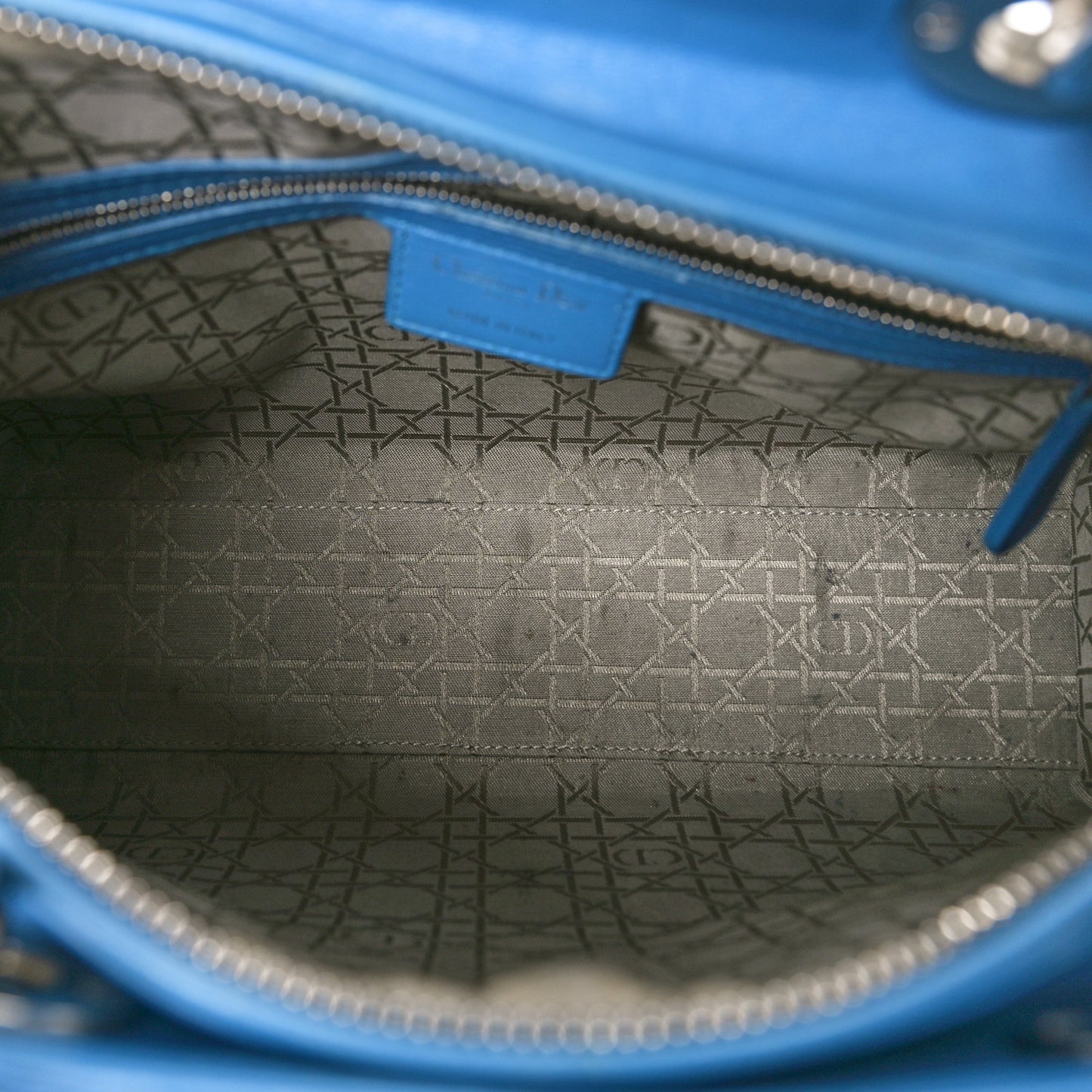 Lambskin Cannage Large Lady Dior Blue