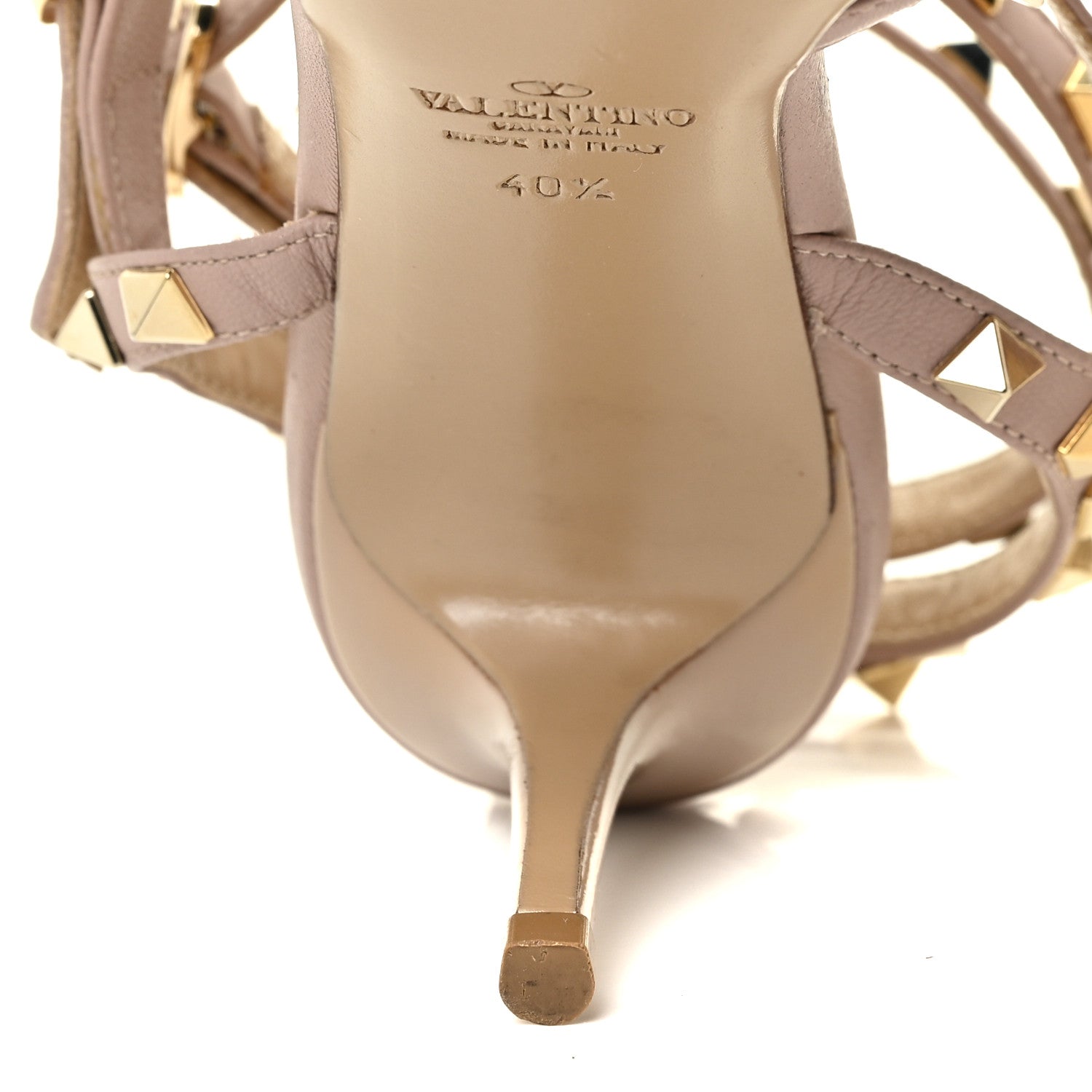Valentino Garavani Patent Nappa Rockstud Ankle Strap 65mm Pumps 40.5 Poudre 9 of 13