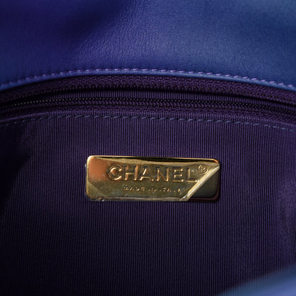 Chanel Tie Dye Calfskin Quilted Medium 19 Flap Blue Purple 8 of 10