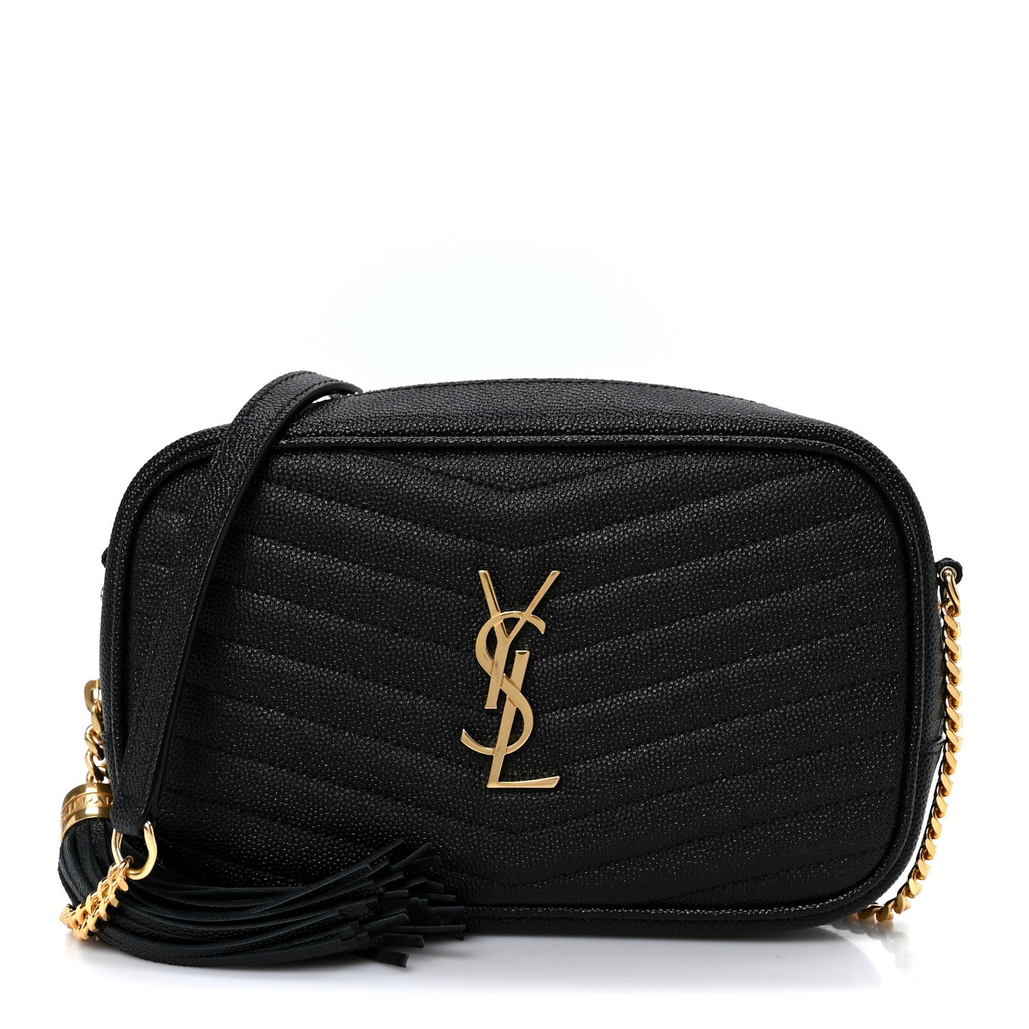 Saint Laurent Grain De Poudre Matelasse Monogram Mini Lou Camera Bag Black 1 of 10