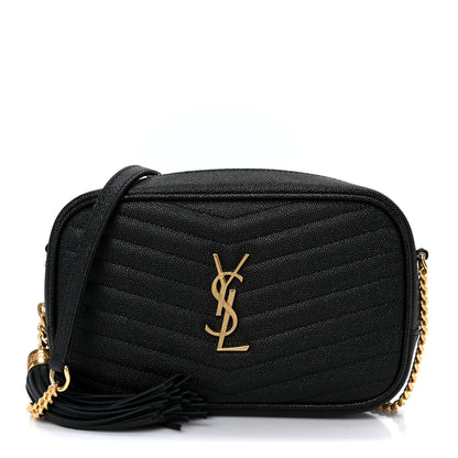 Saint Laurent Grain De Poudre Matelasse Monogram Mini Lou Camera Bag Black 1 of 10