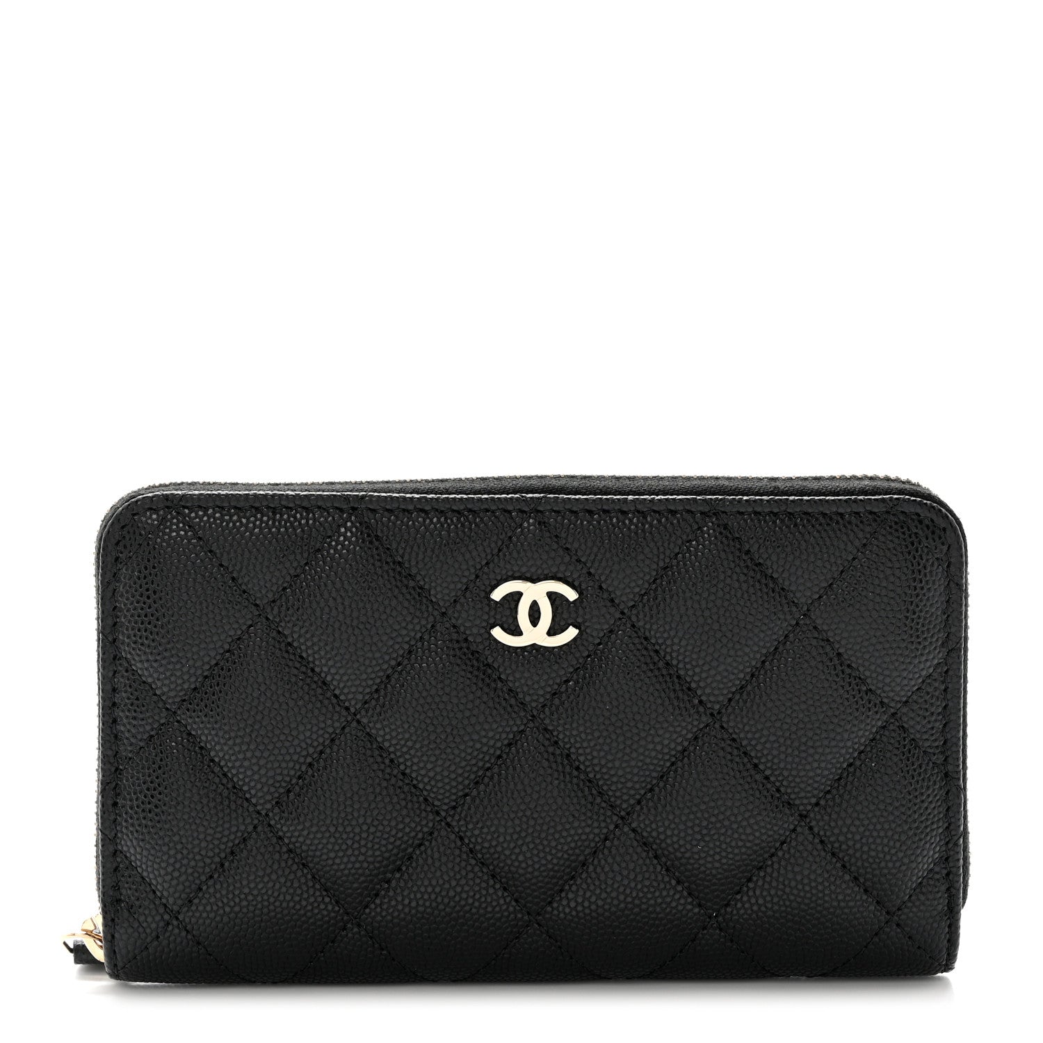 Chanel Caviar Quilted Medium Zip Around Wallet Black 1 of 9
