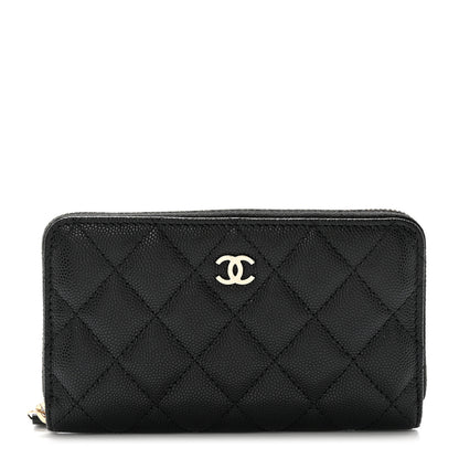 Chanel Caviar Quilted Medium Zip Around Wallet Black 1 of 9