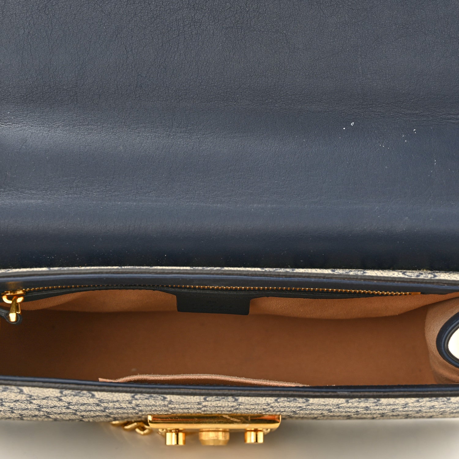 Gucci GG Supreme Monogram Calfskin Medium Padlock Shoulder Bag Beige Blue Mystic White Hibiscus Red 5 of 13