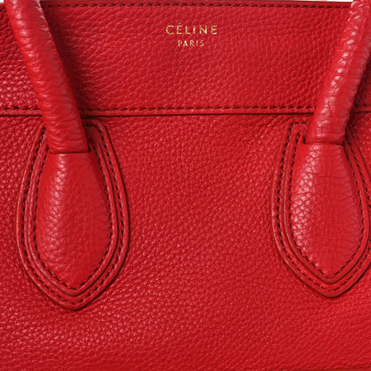 Celine Drummed Calfskin Mini Luggage Red 12 of 12