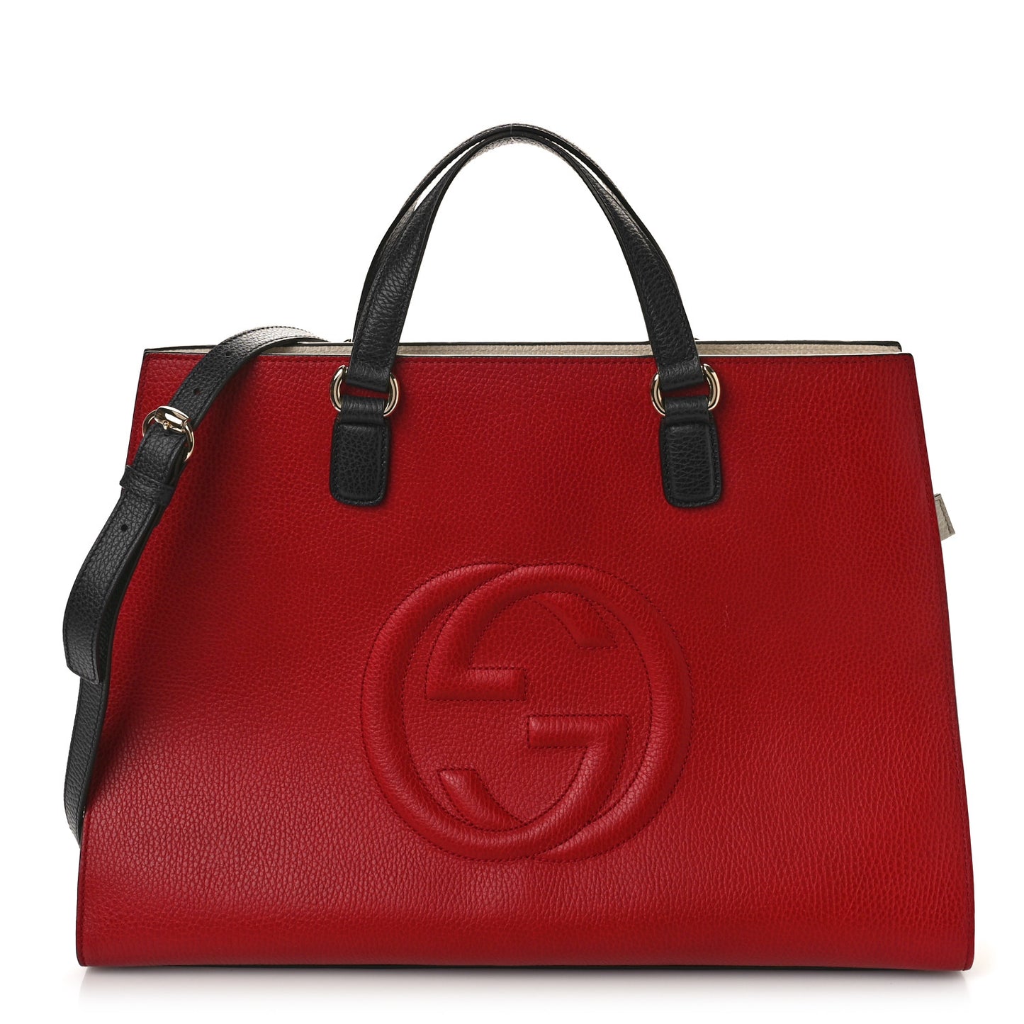 Dollar Calfskin Large Soho Top Handle Satchel Hibiscus Red Mystic White Blue