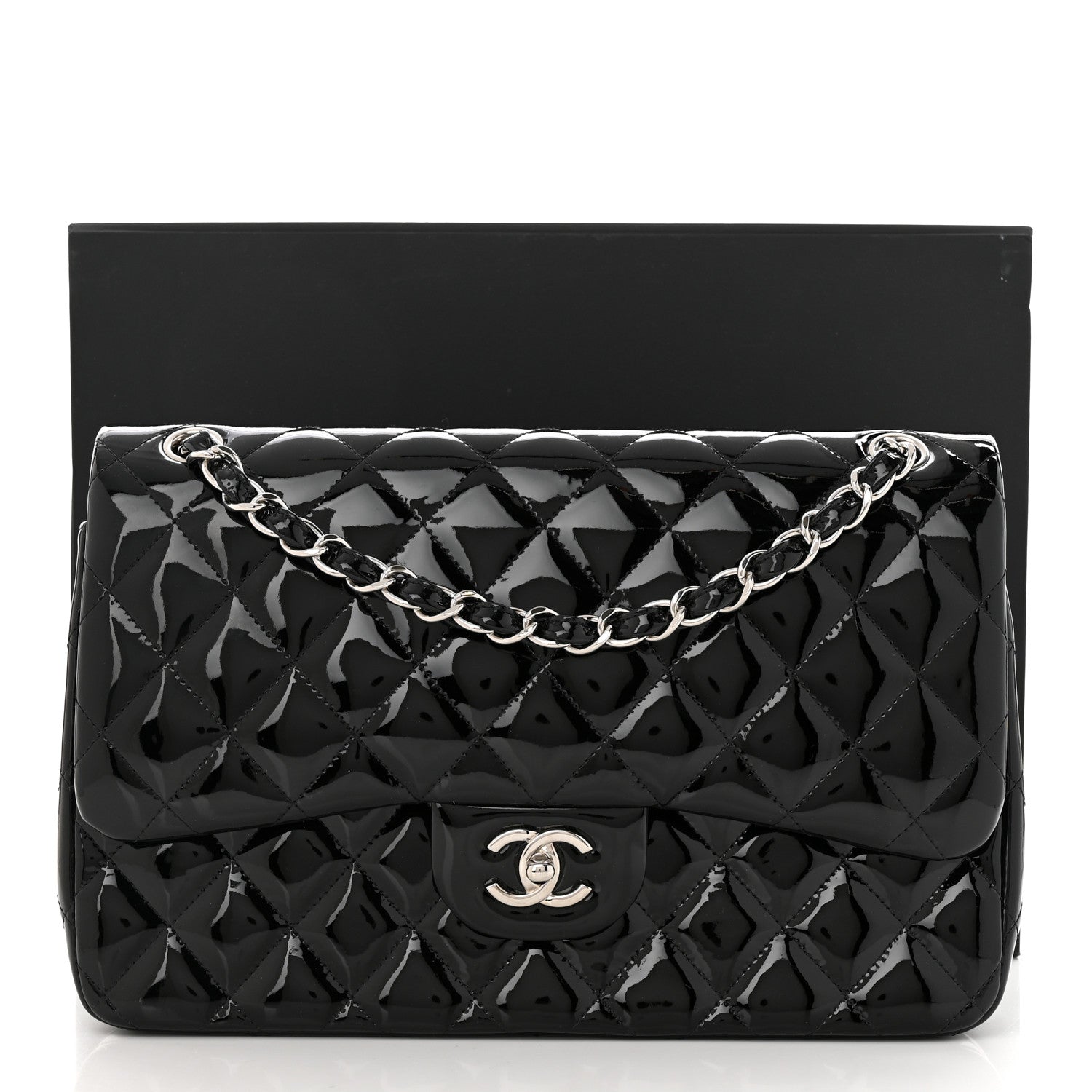 Chanel Patent Quilted Jumbo Double Flap Black 11 of 11