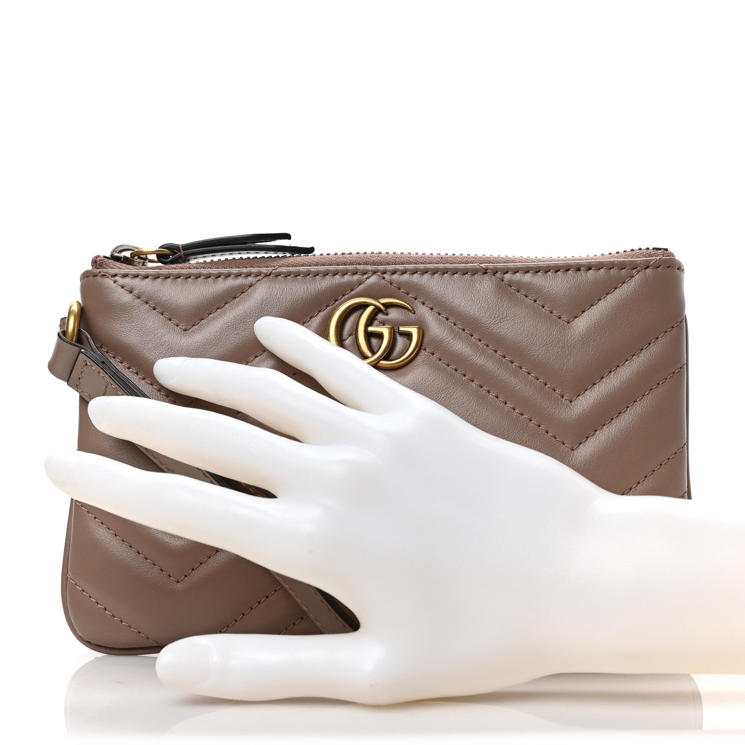 Gucci Calfskin Matelasse GG Marmont Wrist Wallet Porcelain Rose 2 of 6