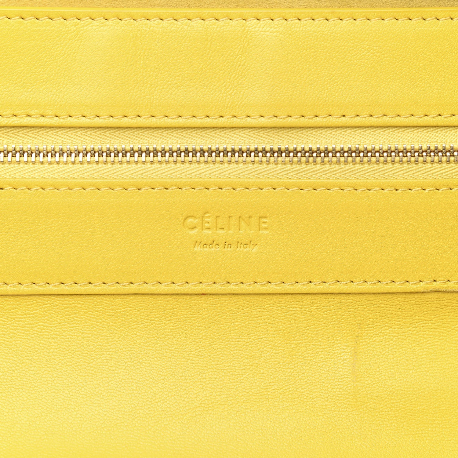 Celine Lambskin Horizontal Cabas Sun Yellow 6 of 15