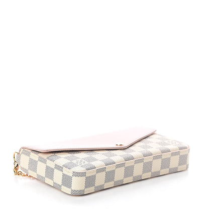 Louis Vuitton Damier Azur Calfskin Pochette Felicie Eau de Rose 4 of 9