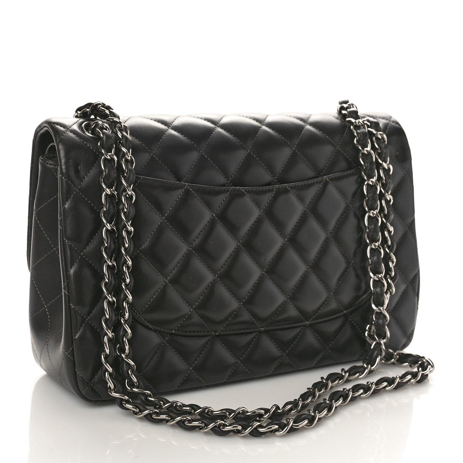 Chanel Lambskin Quilted Jumbo Double Flap Charcoal Grey 3 of 14