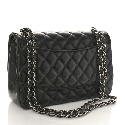 Chanel Lambskin Quilted Jumbo Double Flap Charcoal Grey 3 of 14