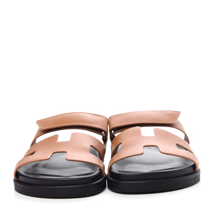 Hermes Calfskin Womens Chypre Sandals 40 Gold 2 of 11