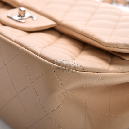 Chanel Lambskin Quilted Jumbo Double Flap Beige 13 of 14