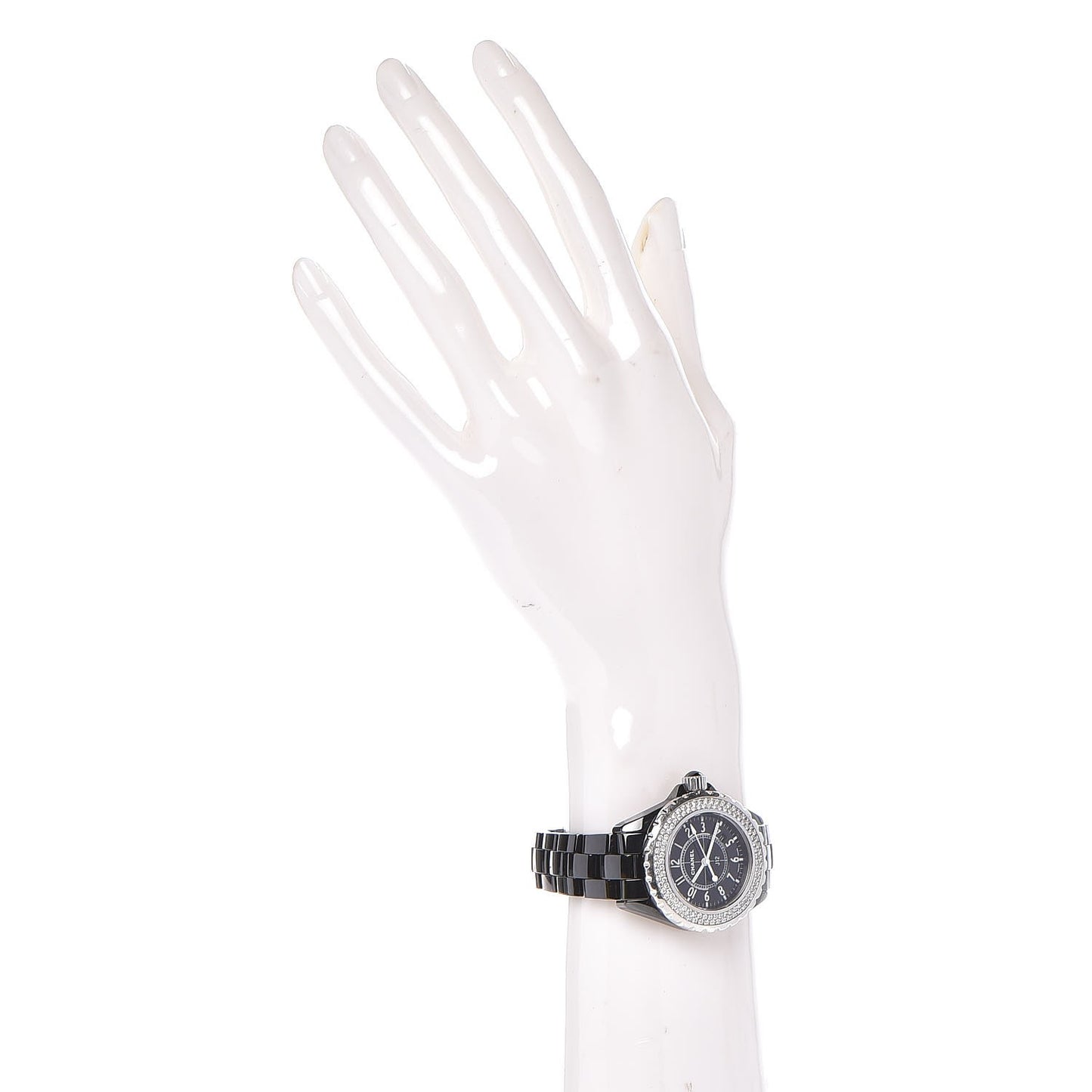Stainless Steel Ceramic Diamond Pave Bezel 33mm J12 Quartz Watch Black