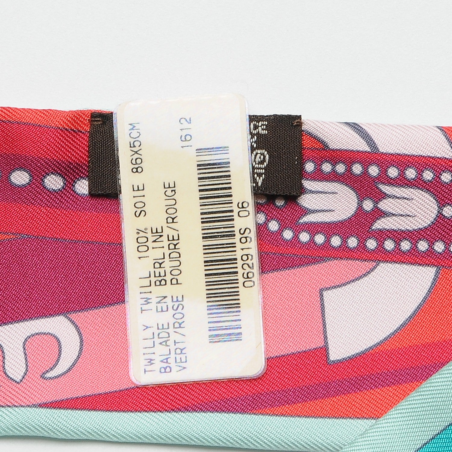 Hermes Silk Balade en Berline Twilly Vert Rose Poudre Rouge 5 of 6