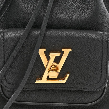 Louis Vuitton Calfskin Lockme Bucket MM Black 7 of 9