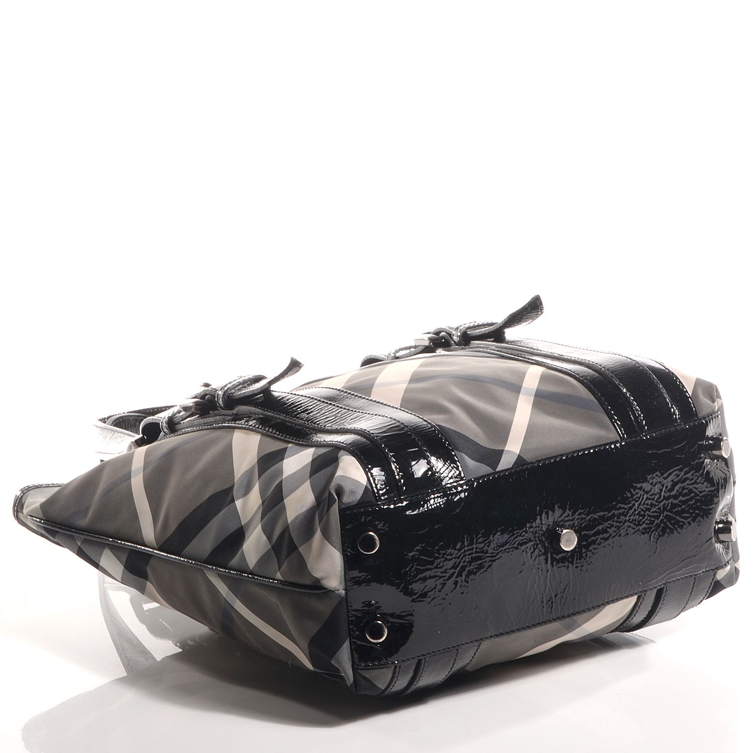 Burberry Nylon Beat Check Medium Victoria Tote Black 4 of 8