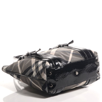 Burberry Nylon Beat Check Medium Victoria Tote Black 4 of 8