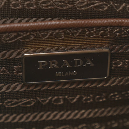 Prada Tessuto Nylon Saffiano Flat Messenger Bag Brown 6 of 10