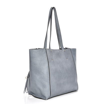 Chloe Smooth Calfskin Medium Milo Shopping Tote Cloudy Blue 3 of 11