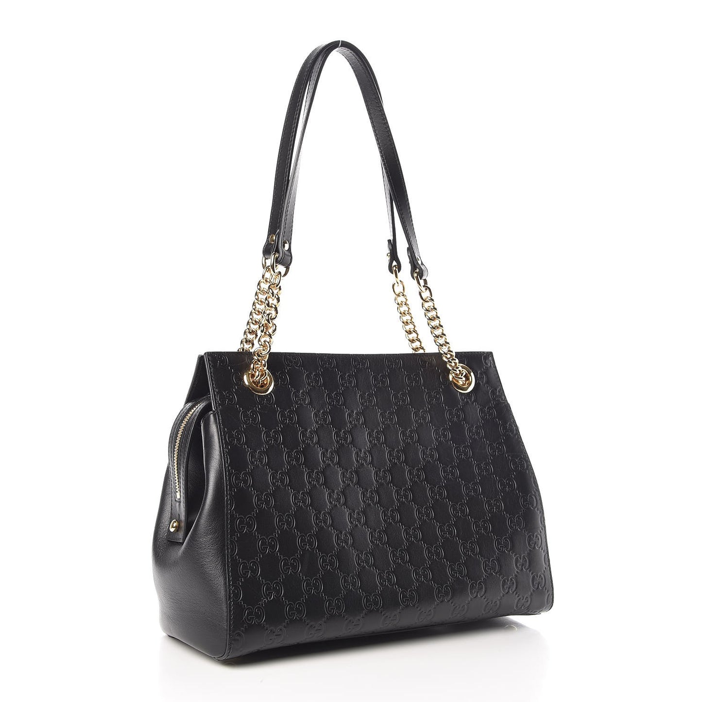 Guccissima Signature Medium Shoulder Tote Bag Black