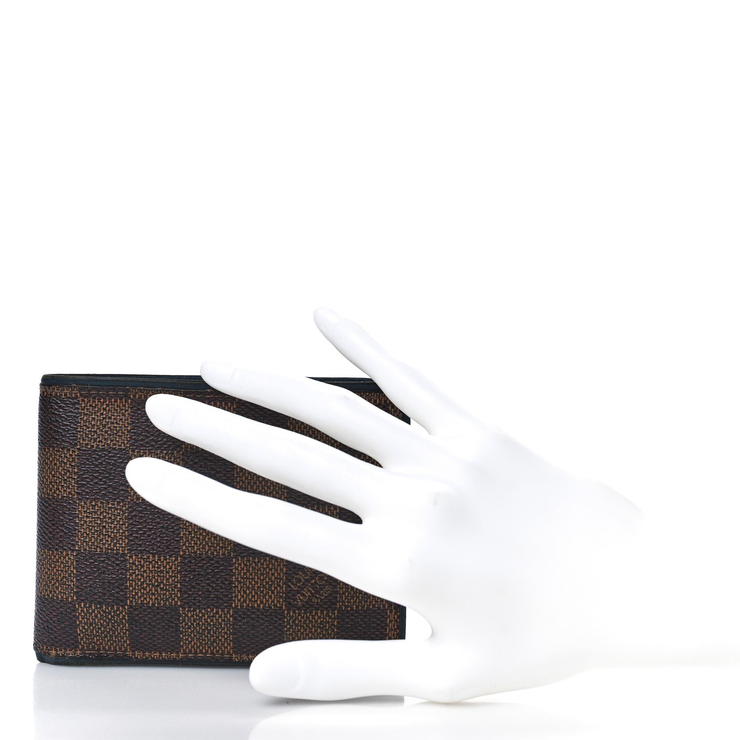 Louis Vuitton Damier Ebene Calfskin Multiple Wallet Blue 2 of 13