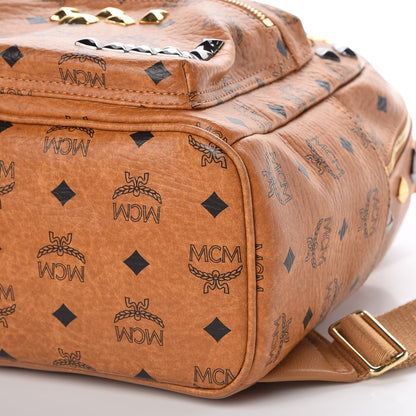 MCM Visetos Studded Small Stark Backpack Cognac 13 of 13
