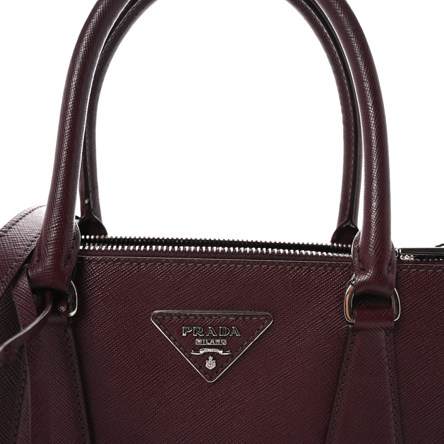 Prada Saffiano Small Galleria Double Zip Tote Granato 7 of 9