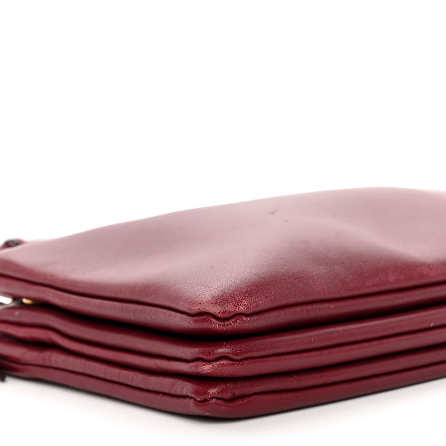 Smooth Lambskin Small Trio Crossbody Bag Burgundy