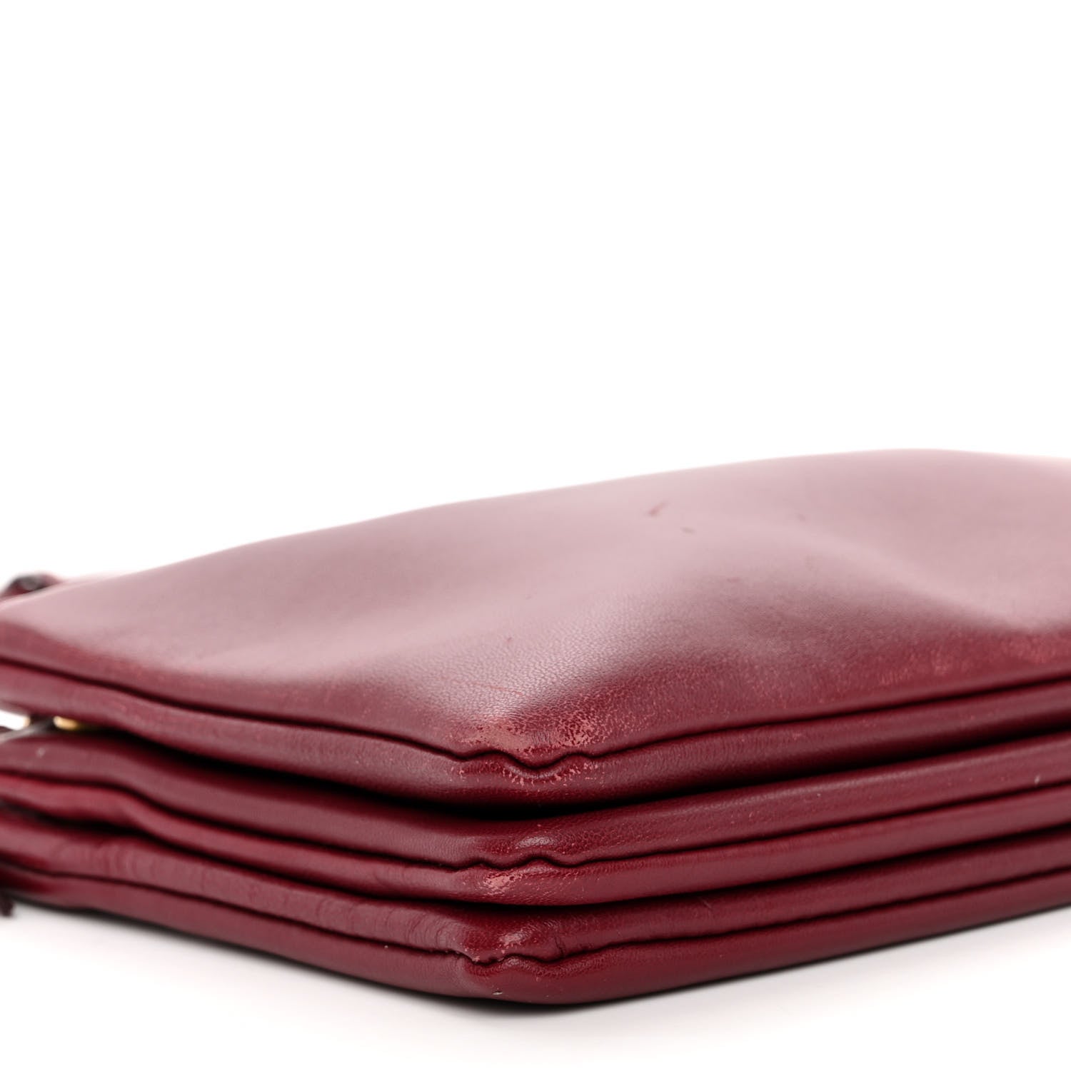 Celine Smooth Lambskin Small Trio Crossbody Bag Burgundy 10 of 12