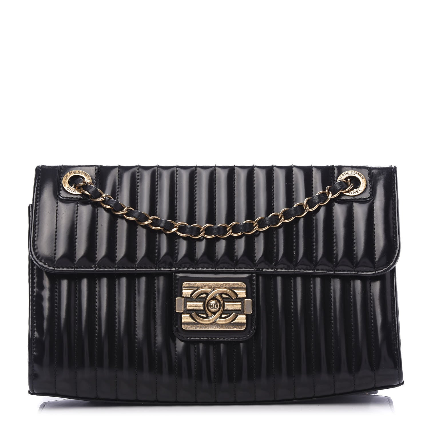 Chanel Patent Vertical Quilt Maharaja Express Flap Black 1 of 11