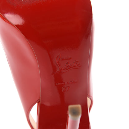Christian Louboutin Patent Flo Sling 120 Pumps 37 Corazon 7 of 7