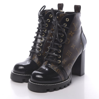 Louis Vuitton Patent Calfskin Monogram Star Trail Ankle Boots 39 Black 3 of 9