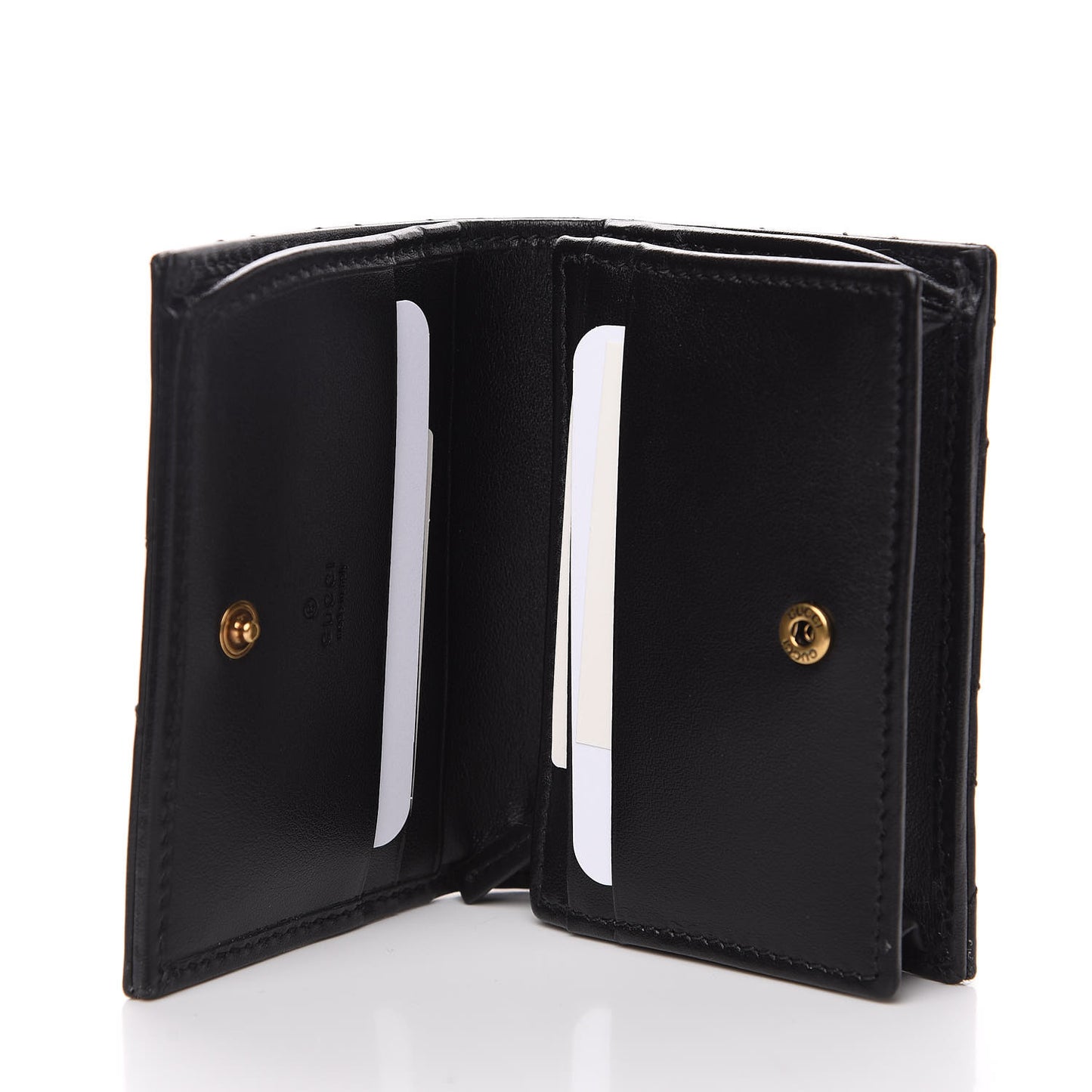 Calfskin Matelasse GG Marmont Card Case Wallet Black