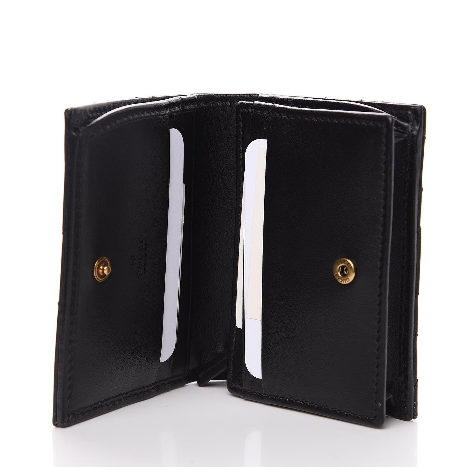 Gucci Calfskin Matelasse GG Marmont Card Case Wallet Black 4 of 8