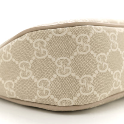 Gucci GG Supreme Monogram Textured Dollar Calfskin Small Ophidia Hobo Beige Mystic White Oatmeal 9 of 13