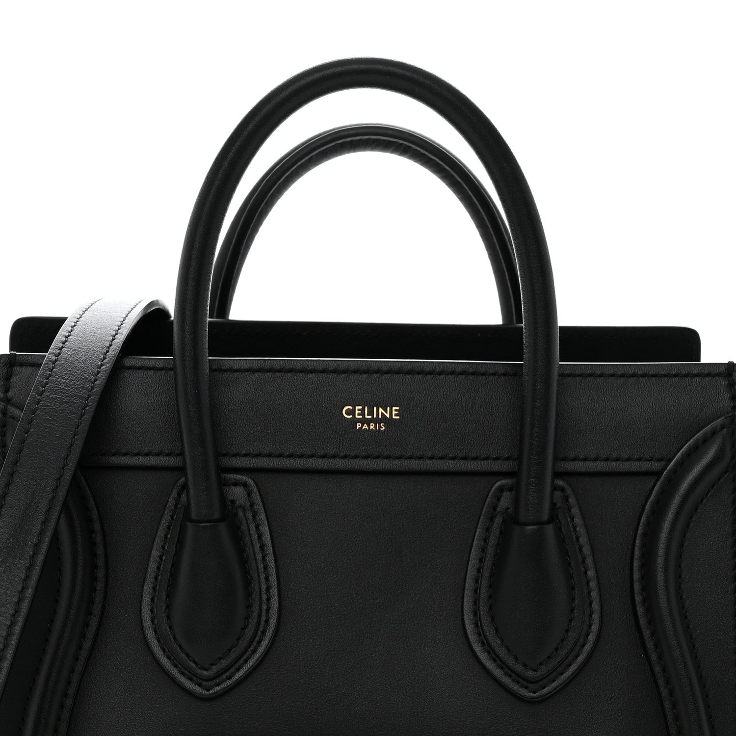 Celine Smooth Calfskin Nano Luggage Black 9 of 11