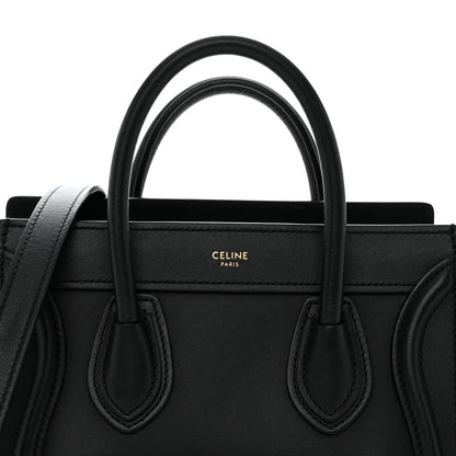 Celine Smooth Calfskin Nano Luggage Black 9 of 11
