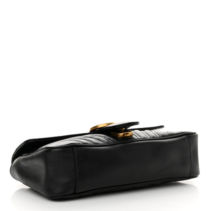 Gucci Calfskin Matelasse Small GG Marmont Shoulder Bag Black 4 of 10