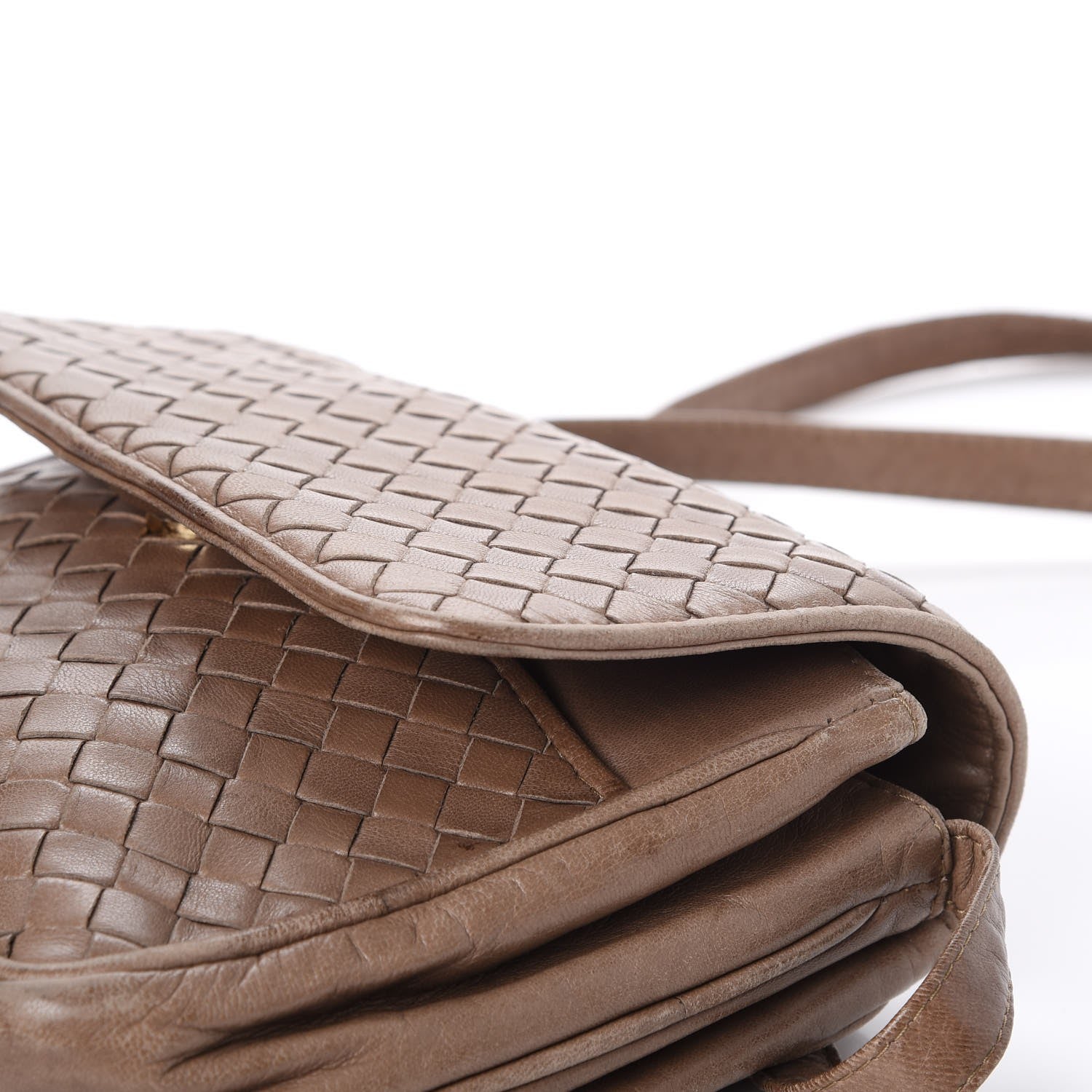 Bottega Veneta BOTTEGA VENETA Nappa Intrecciato Flap Shoulder Bag Bag Old Petra 18 of 19