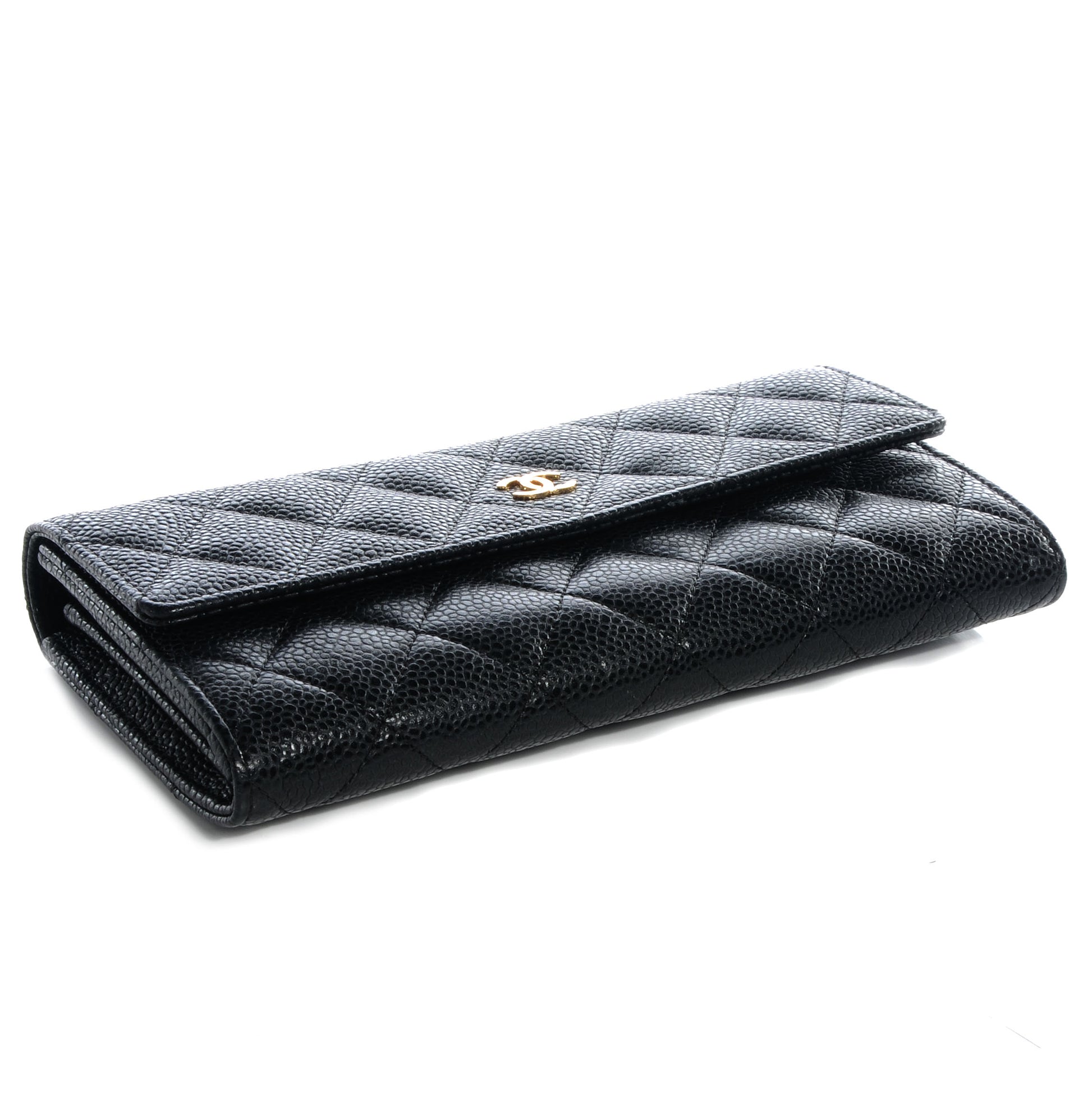 Chanel Caviar Large Gusset Flap Wallet Black 4 of 9