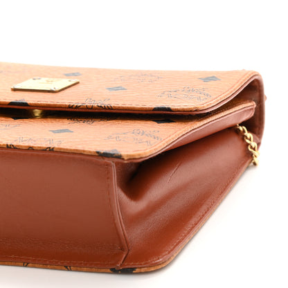 MCM Visetos Flap Shoulder Bag Cognac 8 of 10