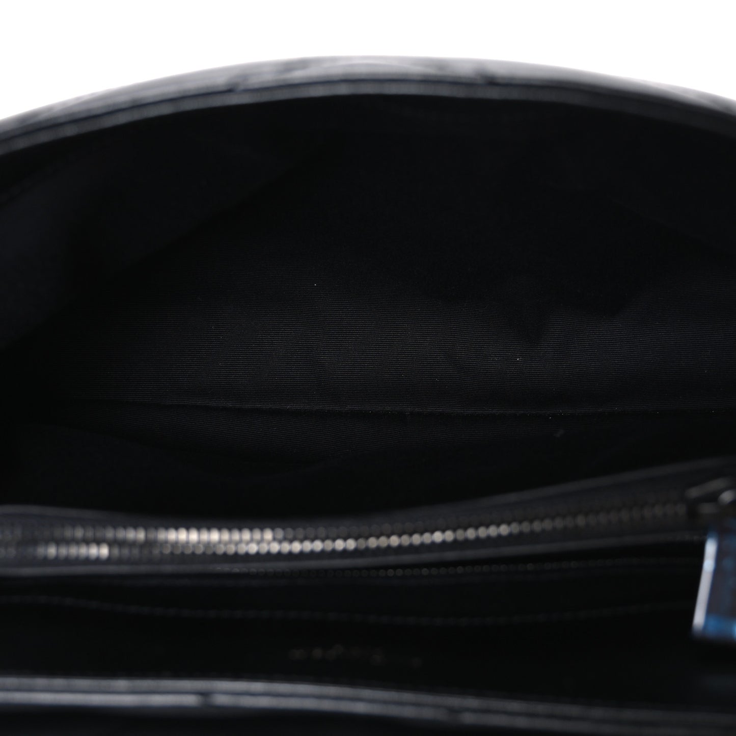 Calfskin Y Quilted Monogram Monochrome Medium Loulou Chain Satchel Black Black