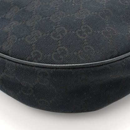Gucci Monogram Medium Half Moon Hobo Black 11 of 12