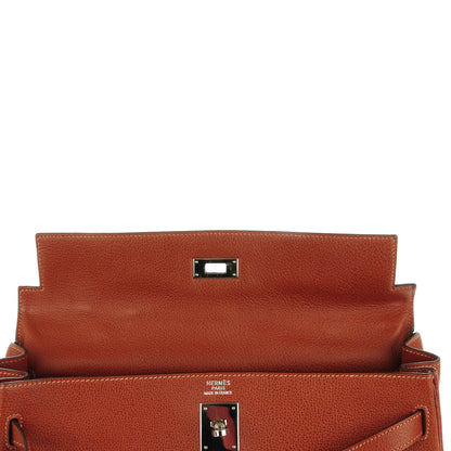 Hermes Buffle Skipper Kelly Retourne 35 Marron Glace 12 of 19